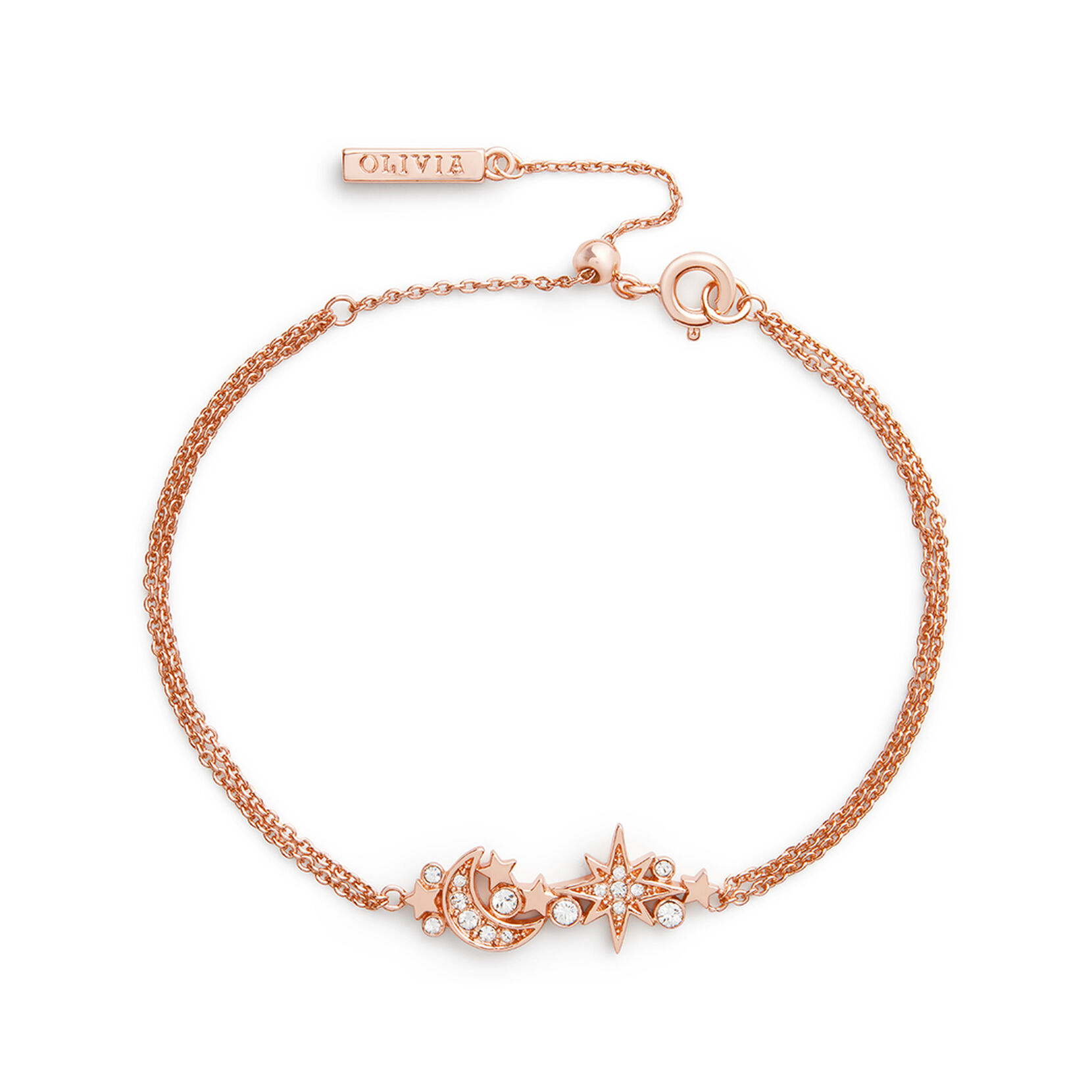 Celestial Rose Gold Cluster Chain Bracelet