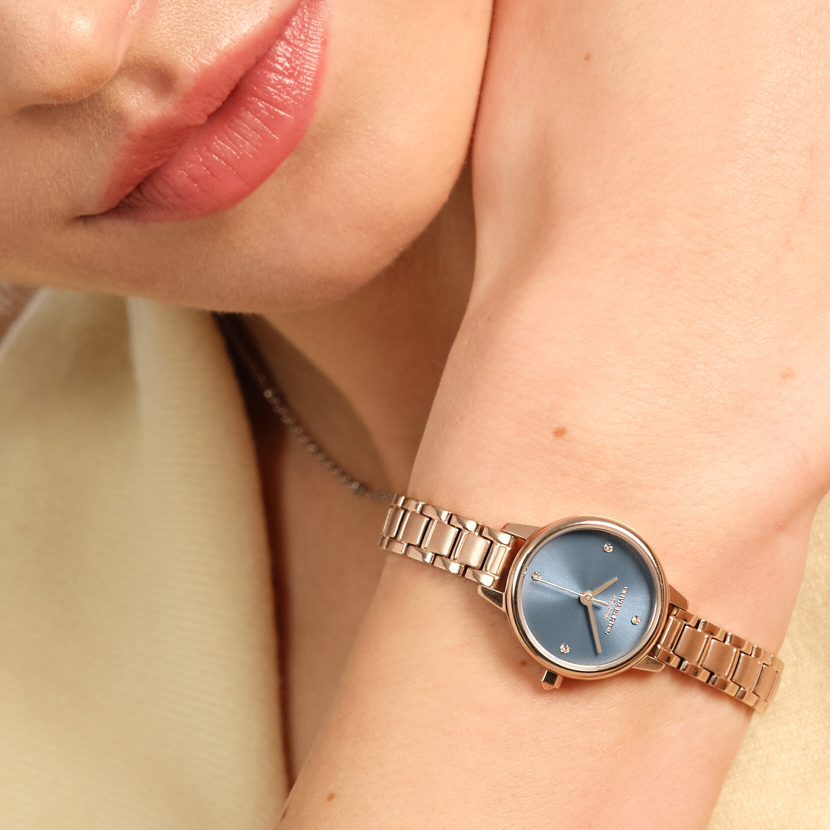 23mm Mini Chalk Blue & Rose Gold Bracelet Watch