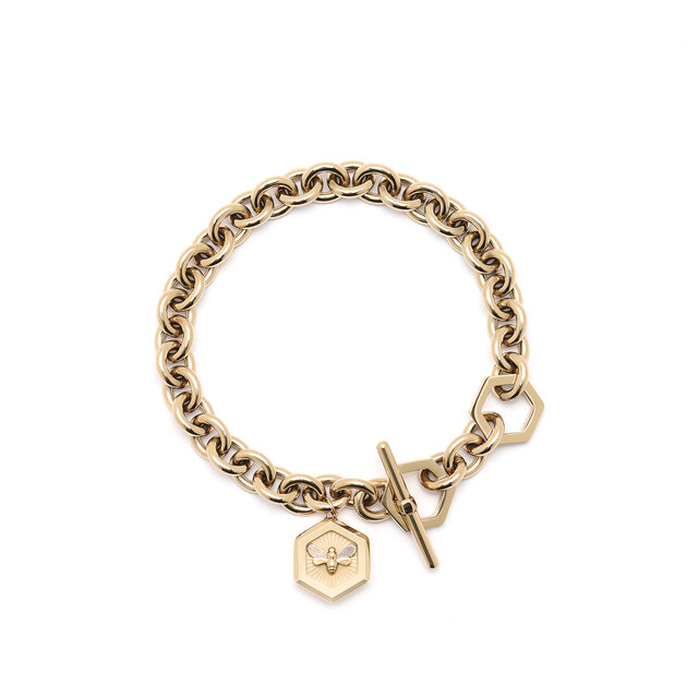 Minima Bee Gold Toggle Bracelet
