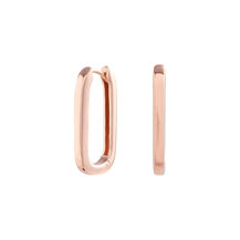 Rose Gold Oval Huggie Hoops