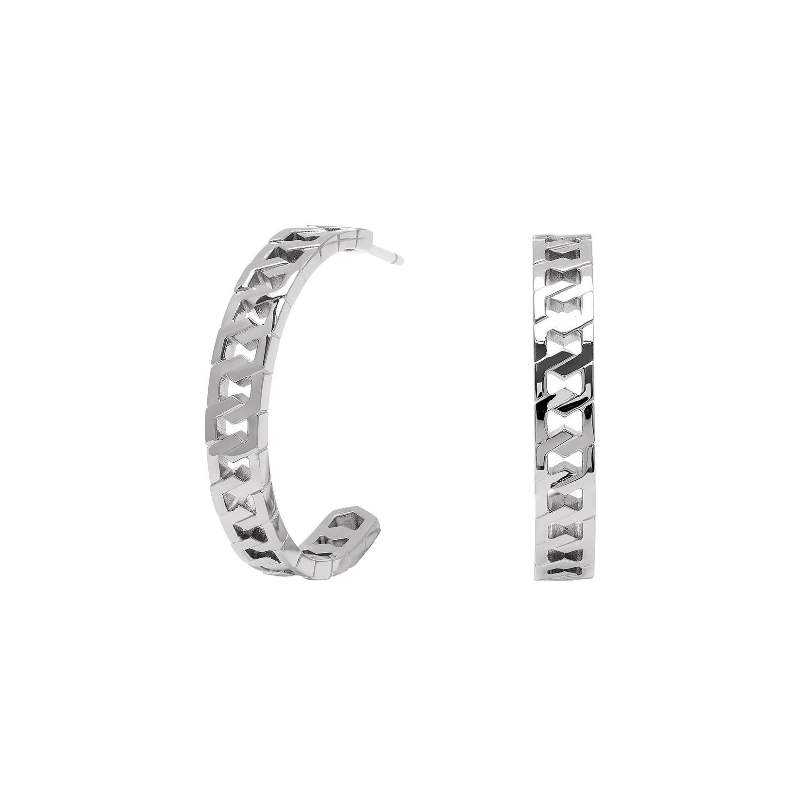 Boucles d’oreilles créoles Nid d’abeille Argent
