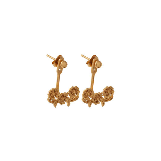 Lace Detail Jacket Earring Gold