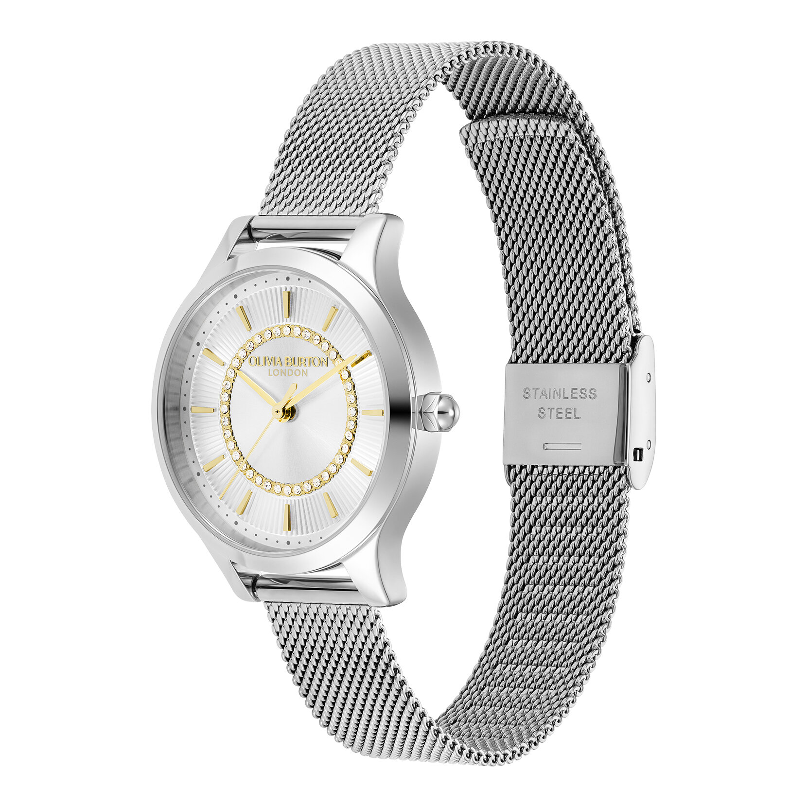 Montre Wonderlust 30mm Blanc & Maille Argent