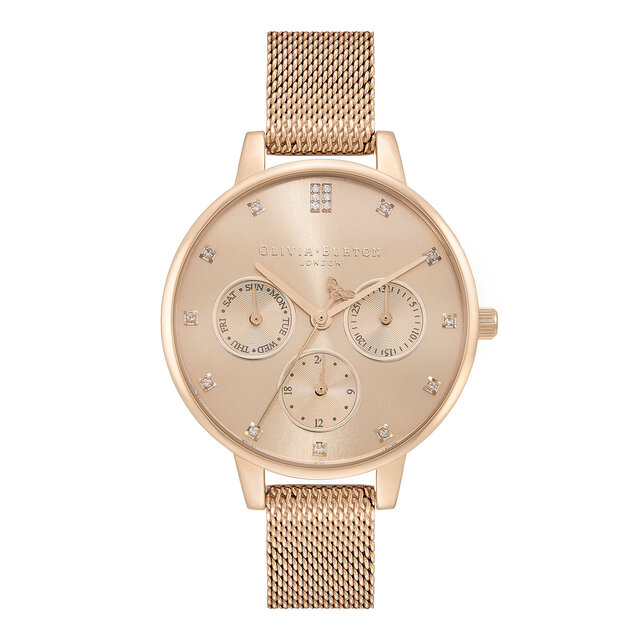 34mm Carnation Gold Mesh Watch