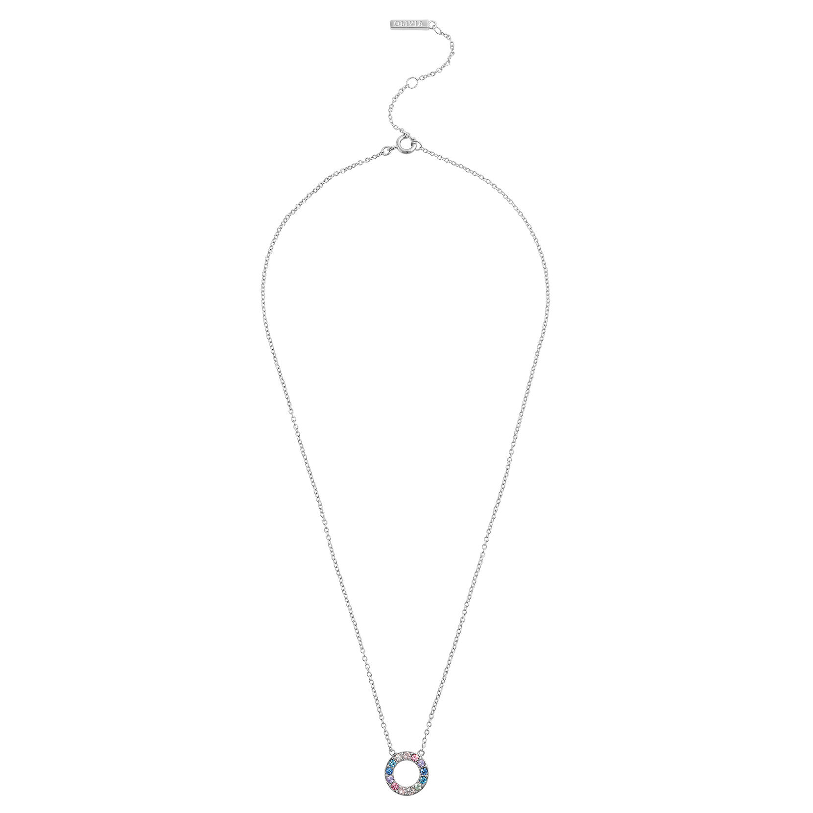 Collier Rainbow Halo argent