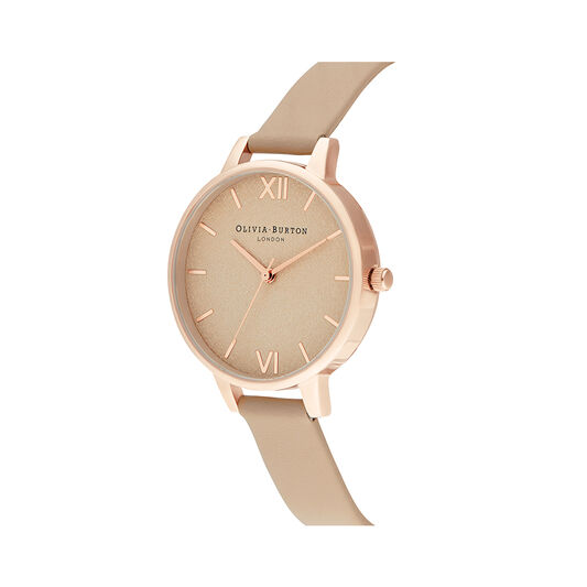 Woven Dial Toffee & Rose Gold Watch