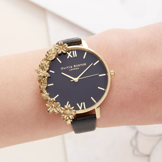 Case Cuff Black & Gold Watch