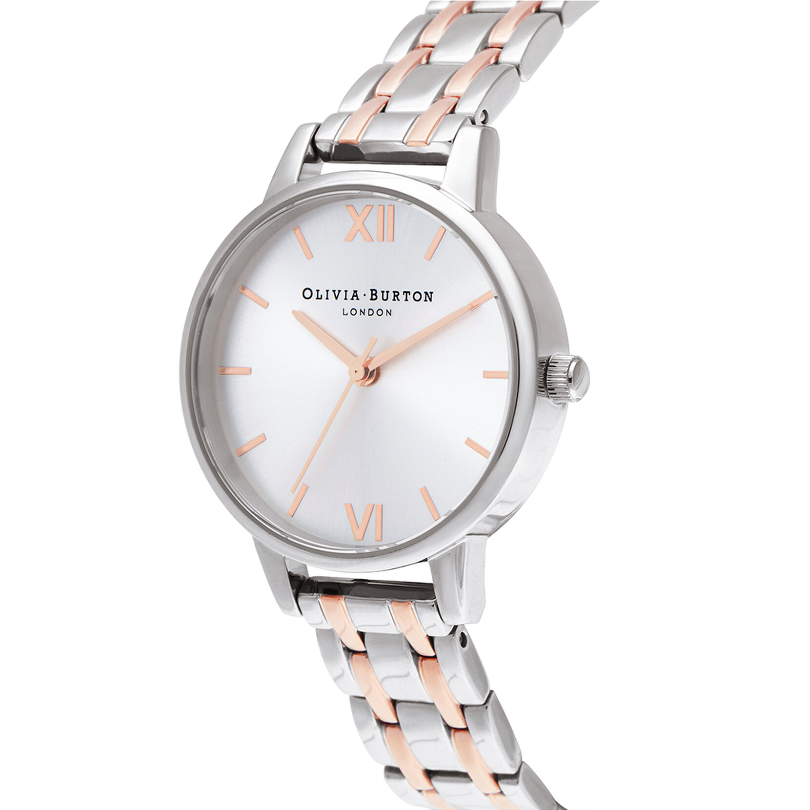 30mm Silver & Carnation Gold Bracelet Watch