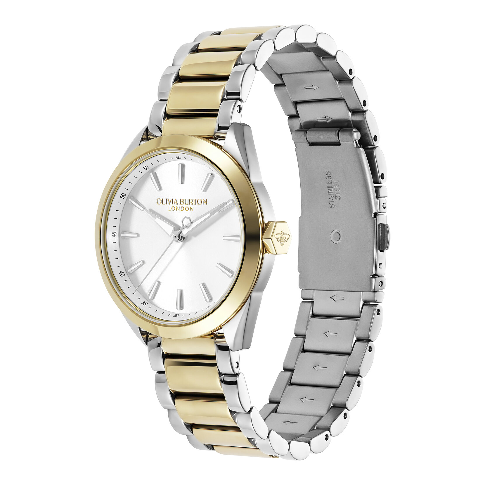 Montre Geo Blanc & Bracelet Bicolore 34mm