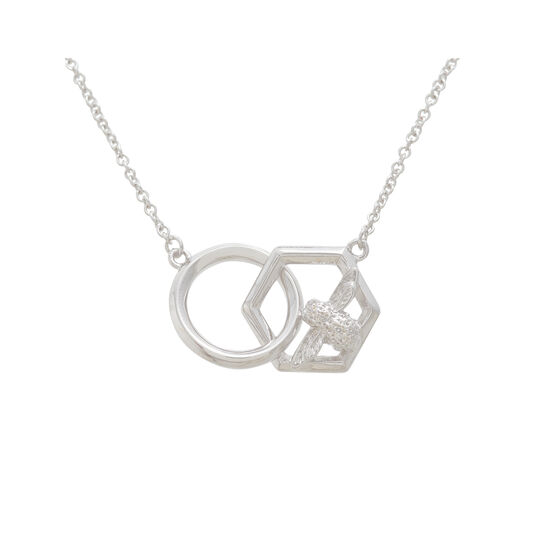 Honeycomb Bee Silver Necklace