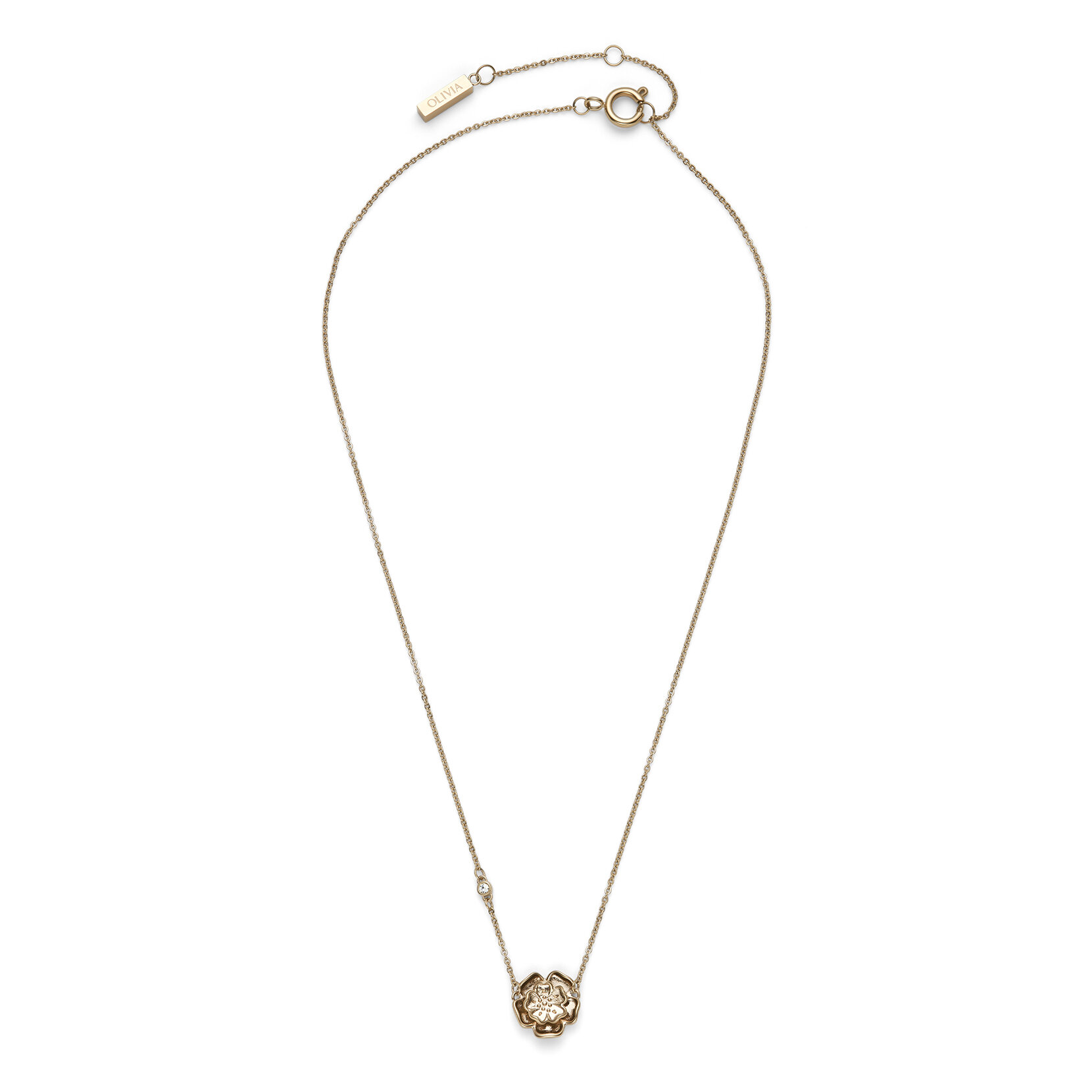 Collier pendentif Tudor Rose Or rose