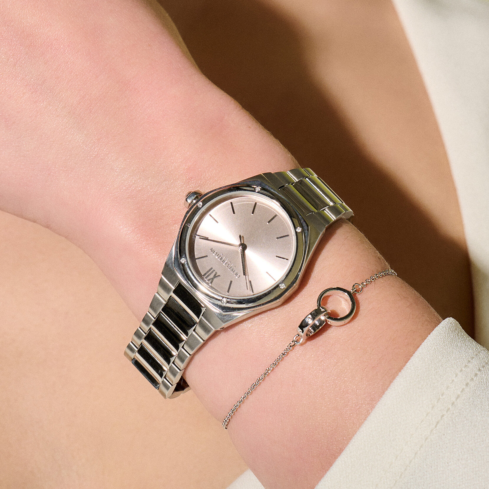 33mm Hexa Blush & Silver Bracelet Watch