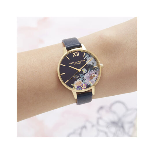 Enchanted Garden Navy & Gold Watch