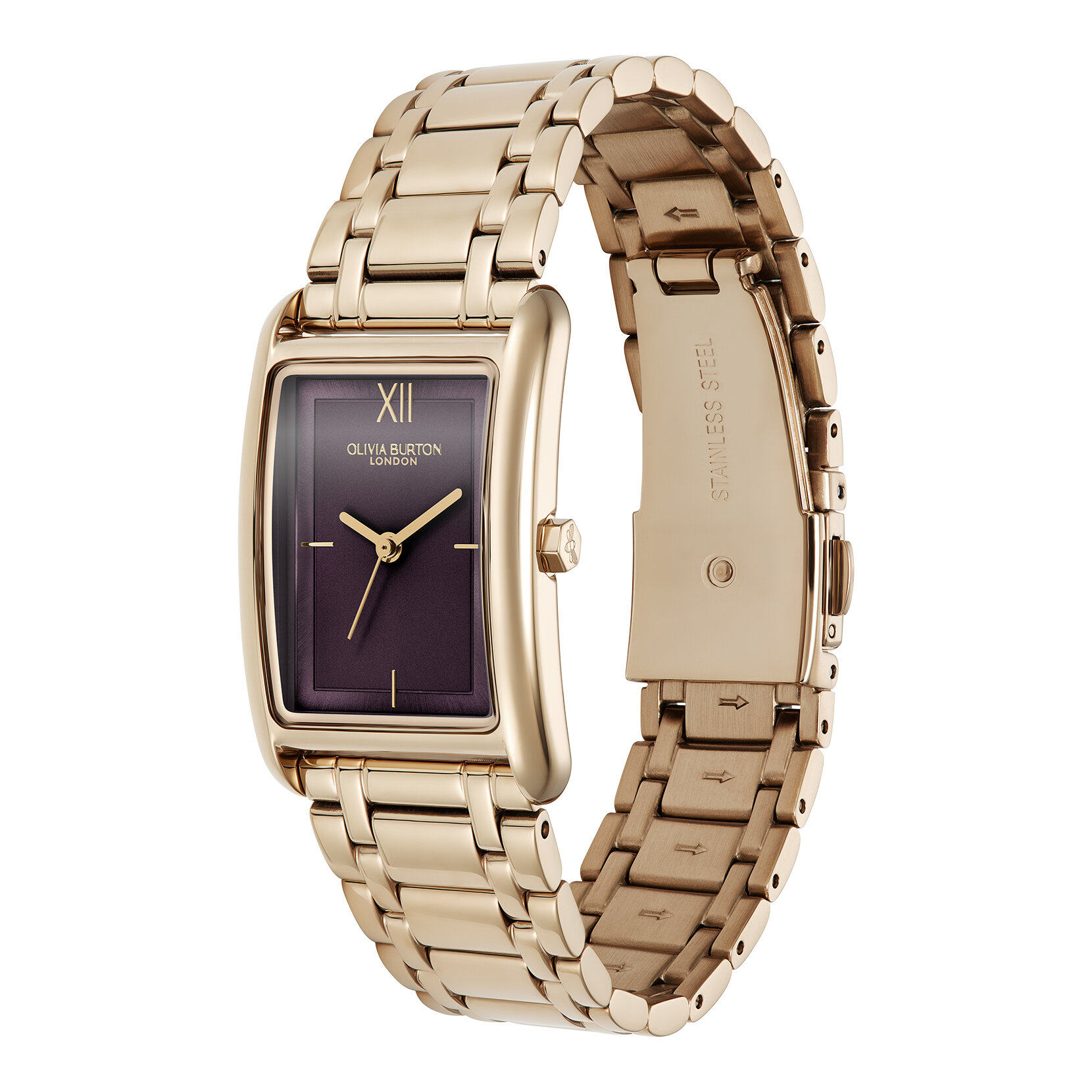 Bracelet de Montre Grove 23mm Prune de Minuit & Rose Gold