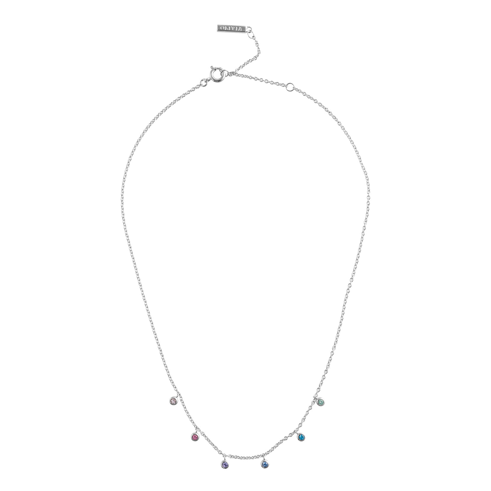 Silver Rainbow Choker Necklace
