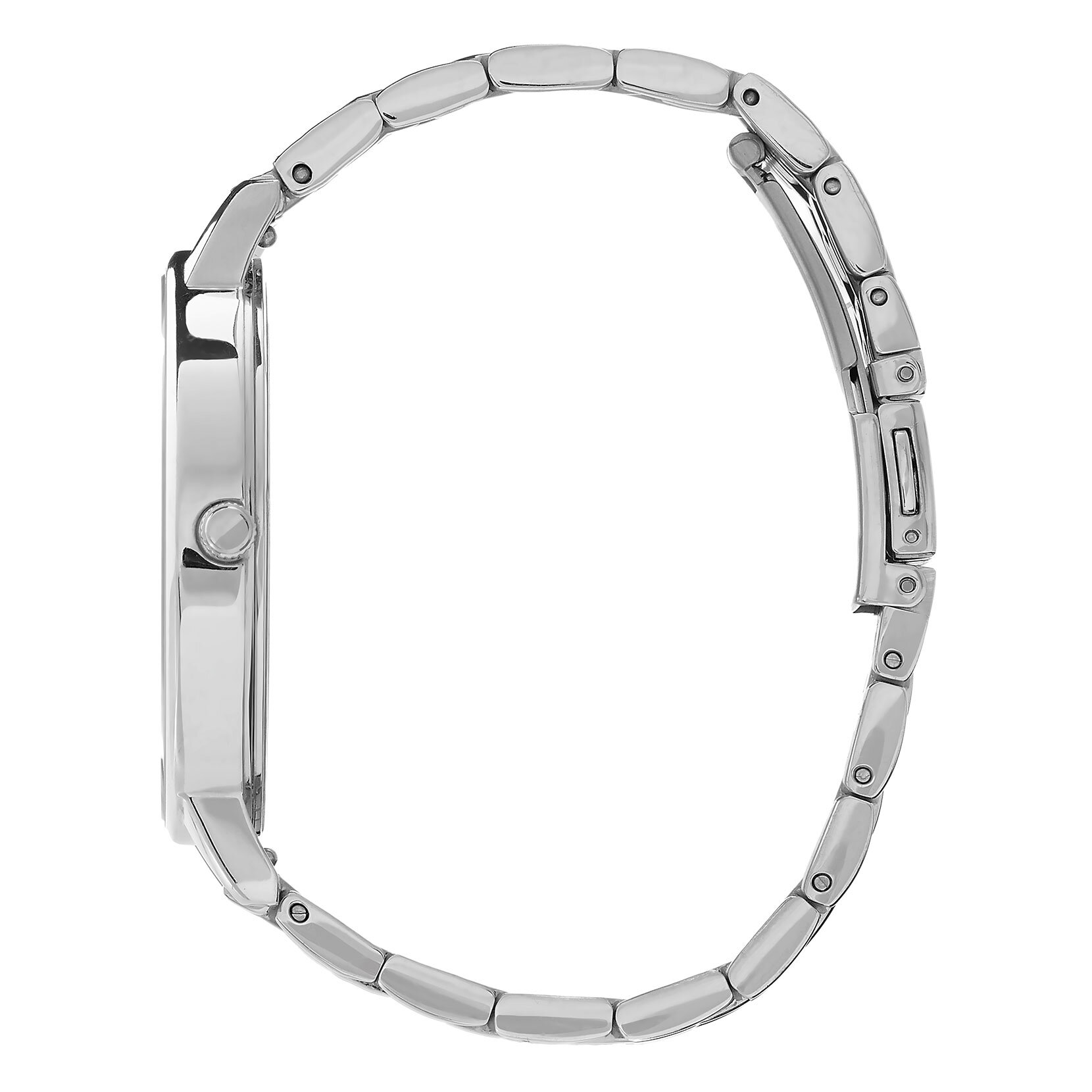 Montre-bracelet en argent et en or rose pâle à gros cadran et à boîtier mince