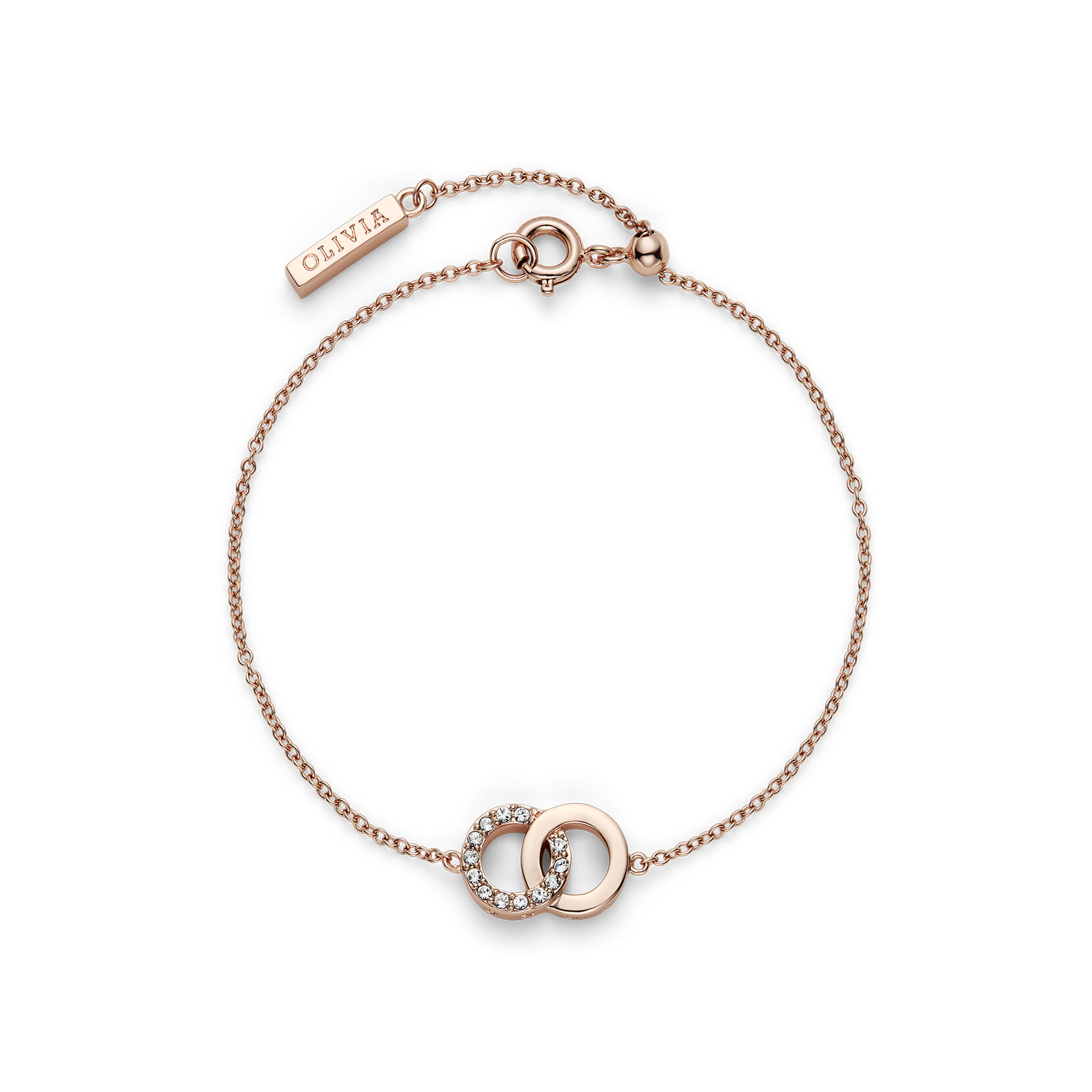 Bracelet chaîne Bejewelled Interlink or rose