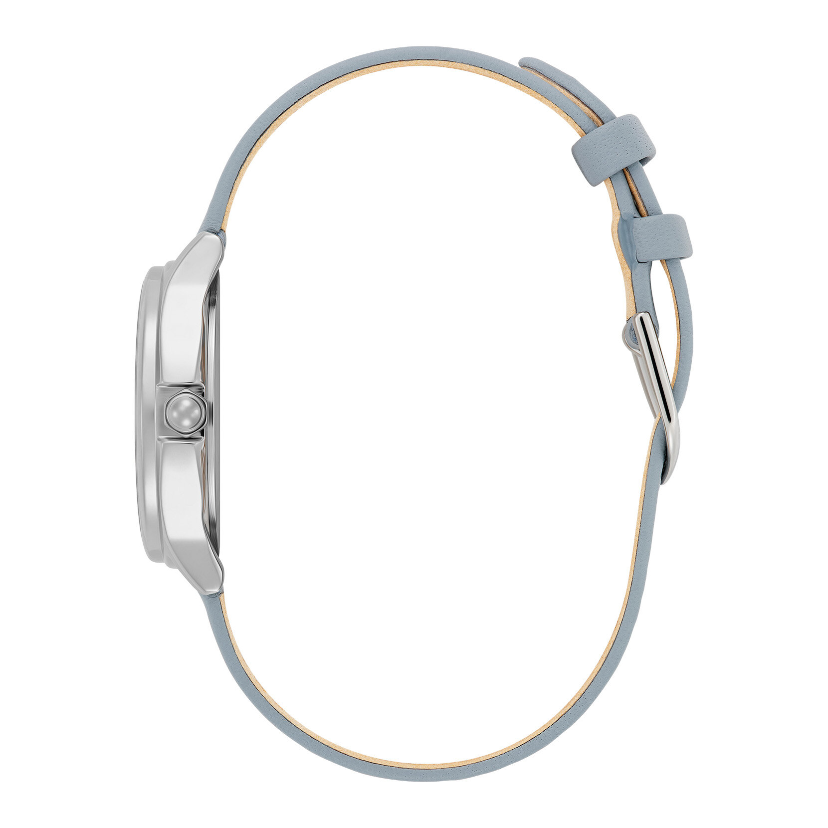30mm Classic Bee Silver & Chalk Blue Leather Strap Watch