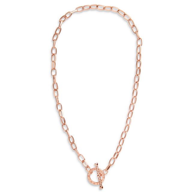 Bejewelled T-Bar Necklace Rose Gold