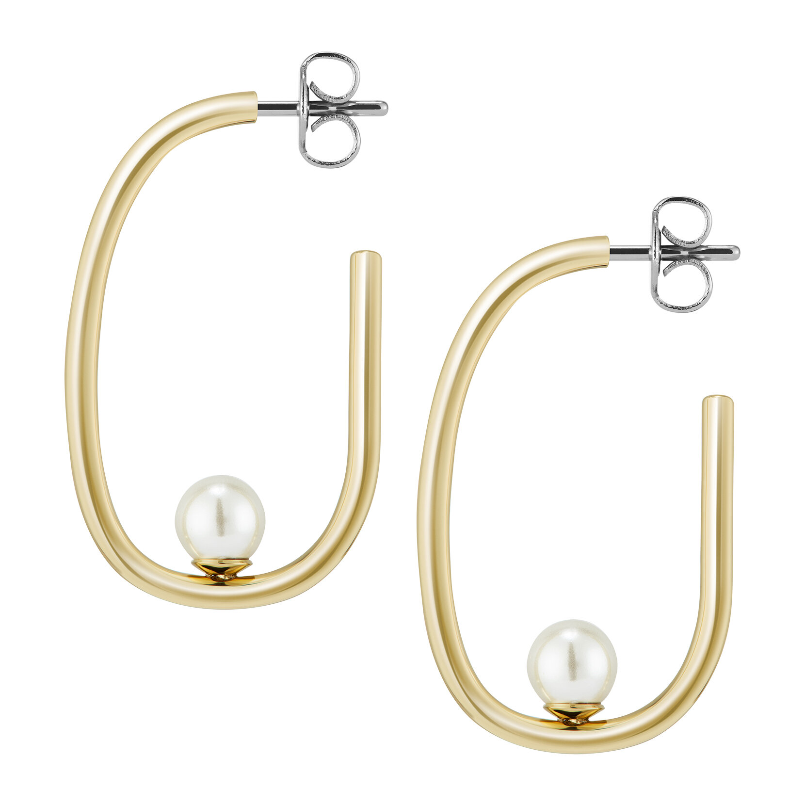 Pearls & Beads Gold Plated Hoop Earrings