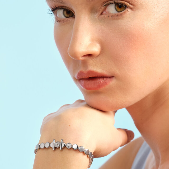 Bracelet Manchette Petite Honeycomb Argent