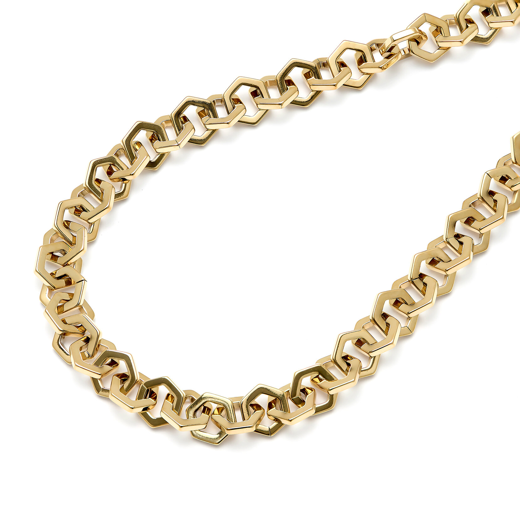 Honeycomb Gold Link Necklace