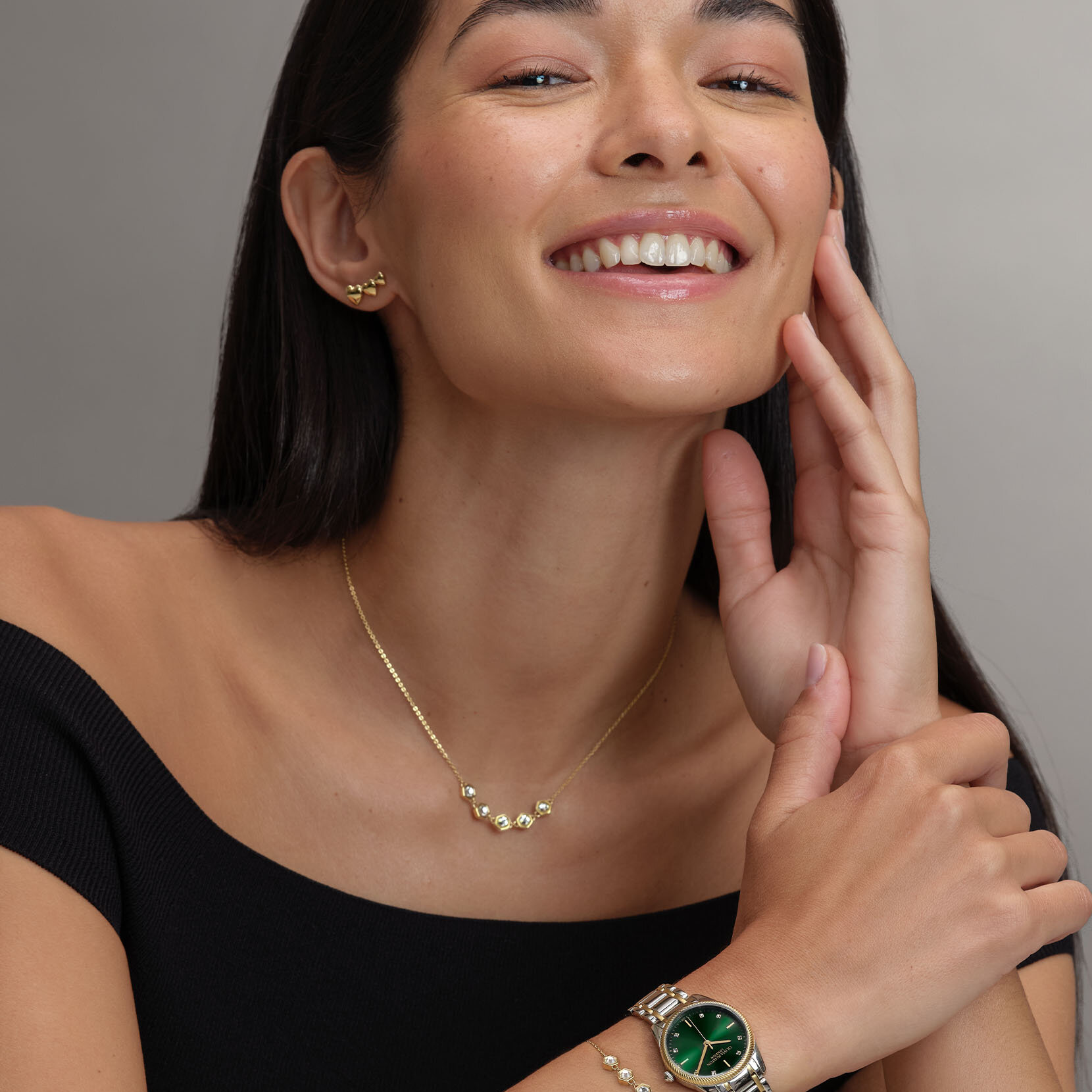 Montre Egerton Vert Forêt et Bracelet Bicolore 28 mm