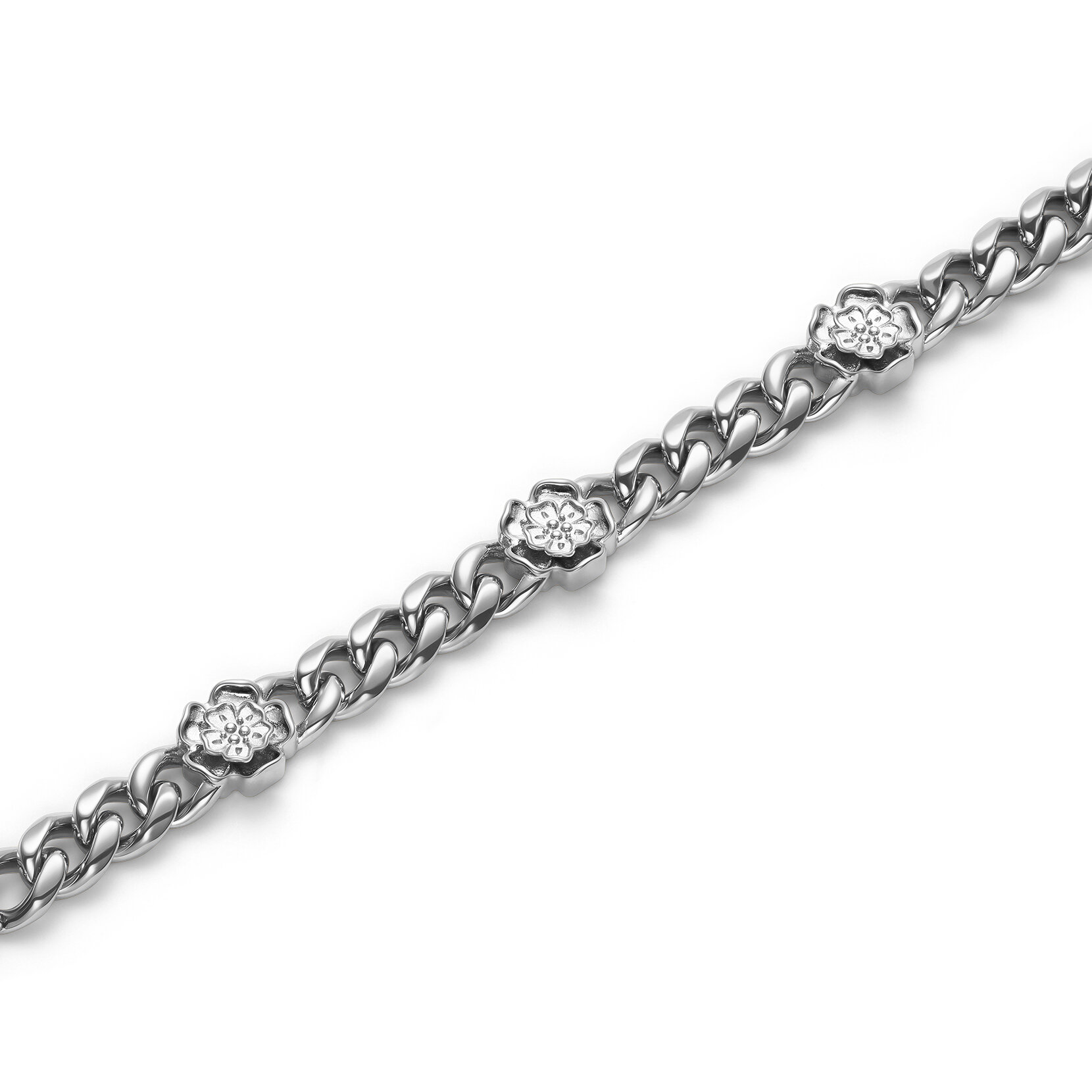Bracelet Tudor avec Chaîne à Maillons Argent Rosé