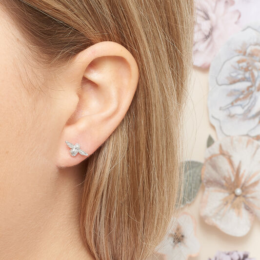 3D Bee Silver Studs