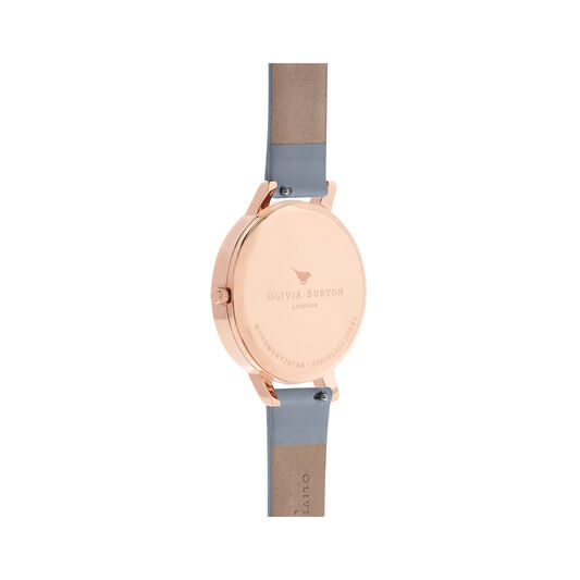 Marble Floral Chalk Blue & Rose Gold