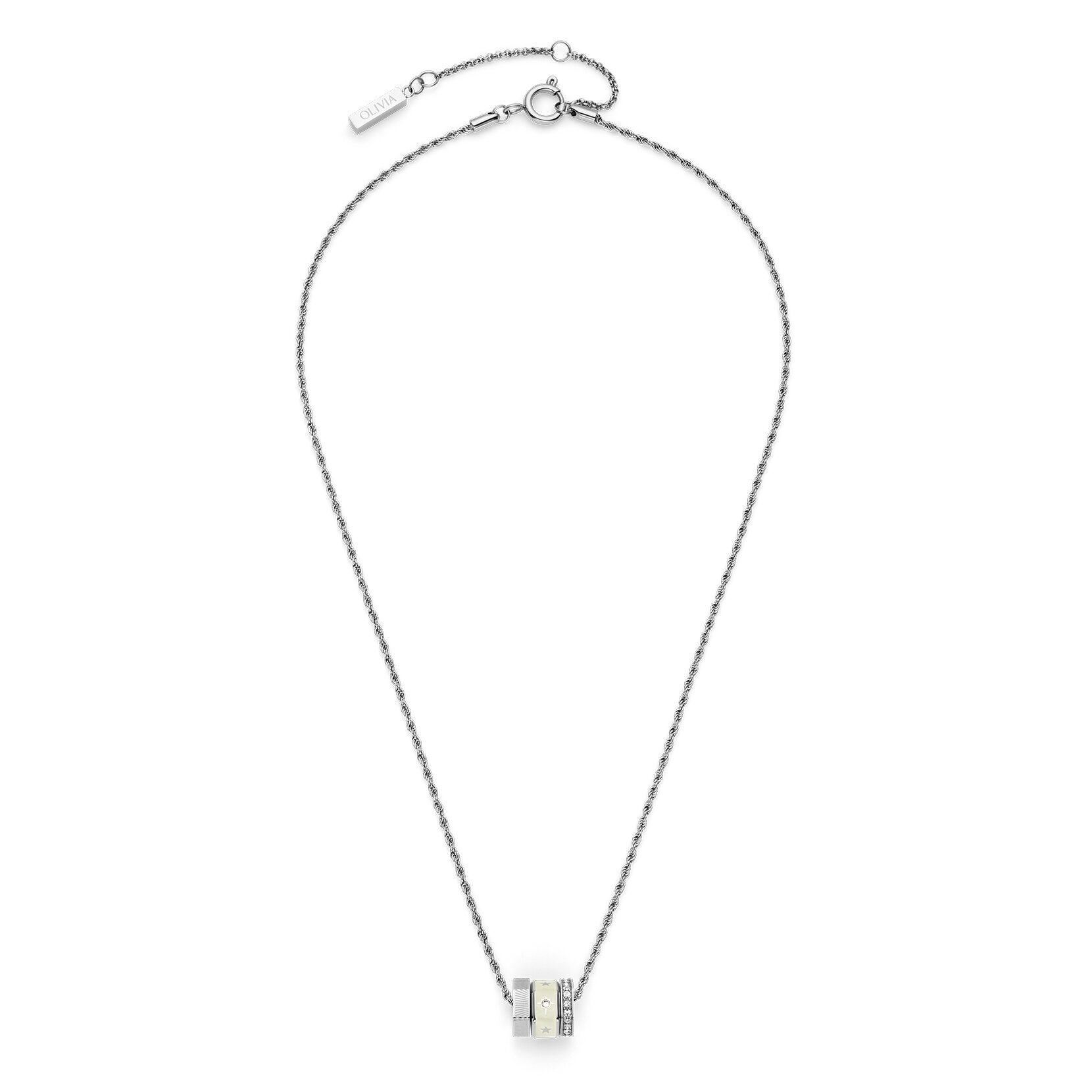 Collier Bead Charm Ivoire et Argent