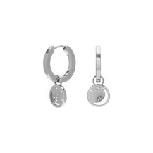 Boucles d'oreilles Créoles Soleil Céleste Argent
