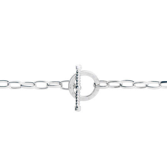 Bejewelled T-Bar Bracelet Silver