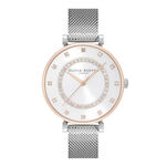 Montre Belgrave Tbar blanc à bracelet milanais bicolore 32 mm