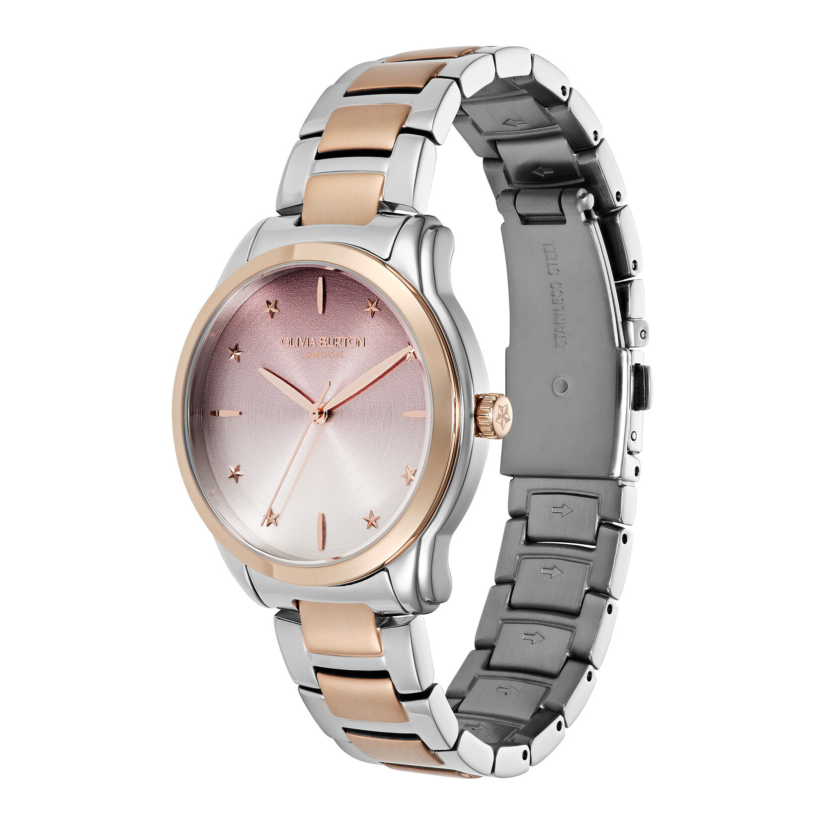 Montre-bracelet Colourwave rose poudr&eacute; d&eacute;grad&eacute; et bicolore 36 mm