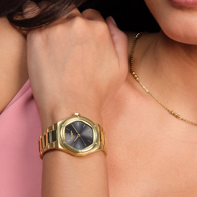 33mm Hexa Black & Gold Bracelet Watch