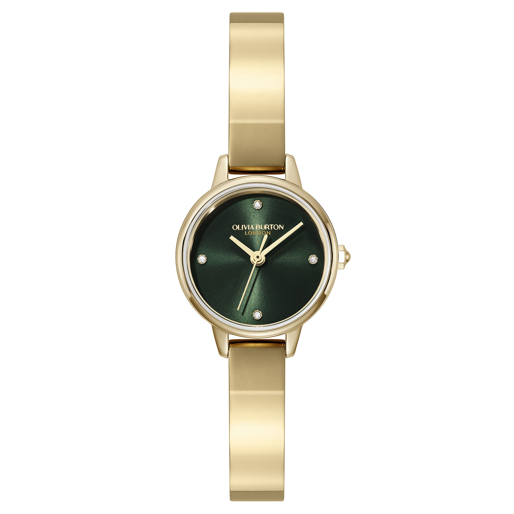 Classic 23mm Mini Forest Green & Gold Bangle Watch | Olivia Burton