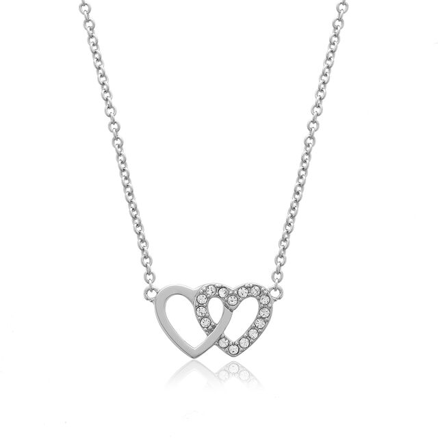 Classic Heart Bracelet & Necklace Gift Set Silver