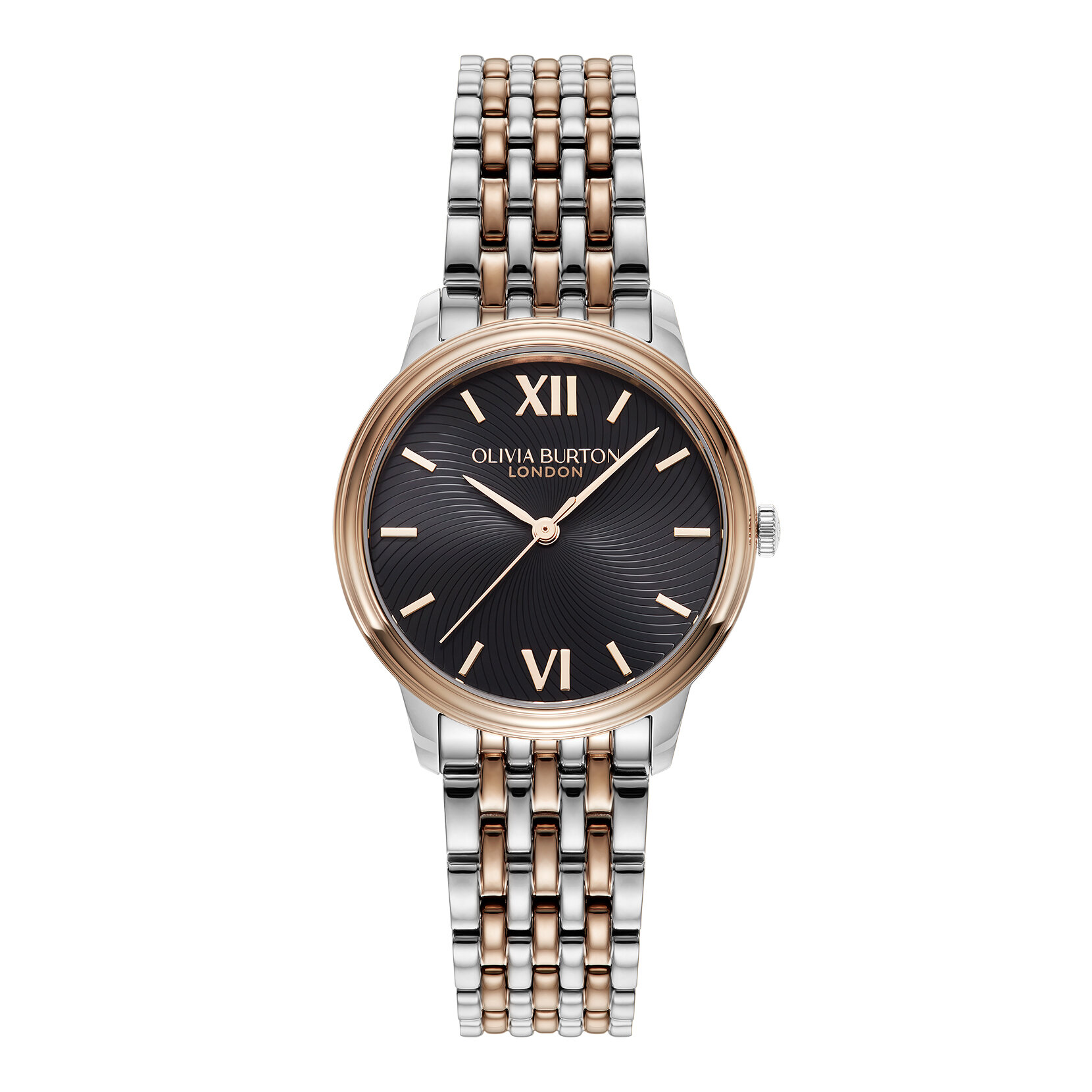 Montre Swirl Noir & Bracelet Bicolore 32mm