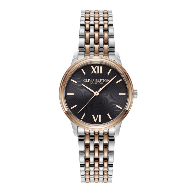 Montre Swirl Noir & Bracelet Bicolore 32mm