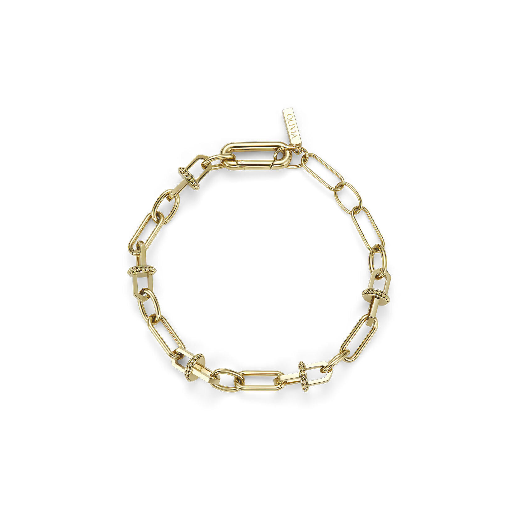 Bracelet Mini Maillon Chaine d'Ancre Plaqu&eacute; Or