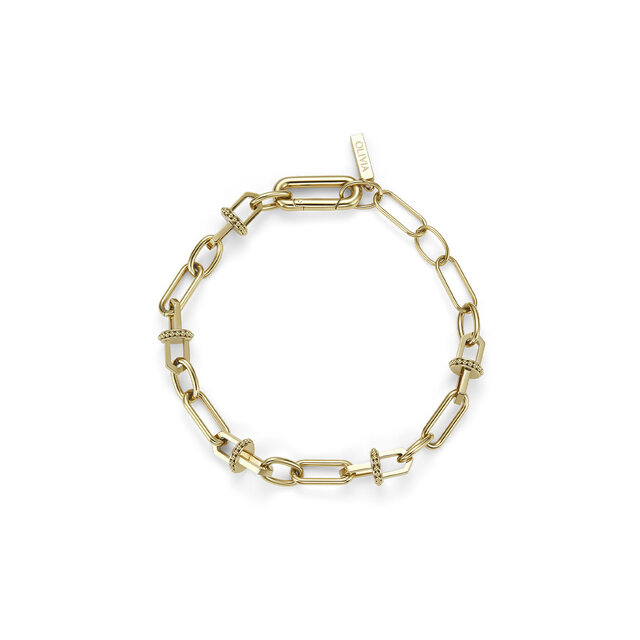 Bracelet Mini Maillon Chaine d'Ancre Plaqu&eacute; Or