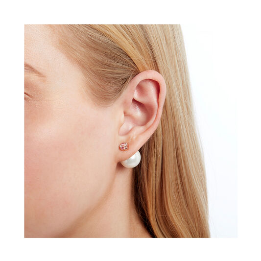 Under The Sea Pearl Back Rose Gold Earrings