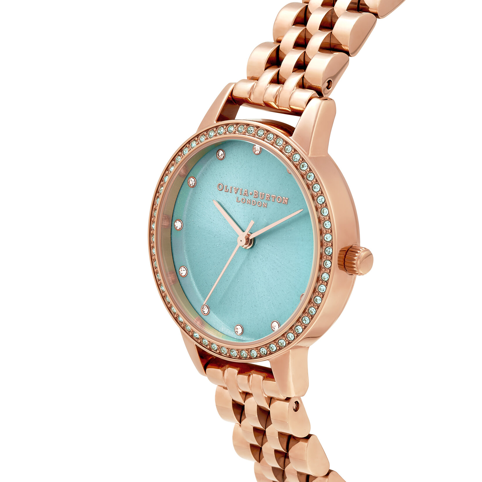 30mm Green & Rose Gold Bracelet Watch