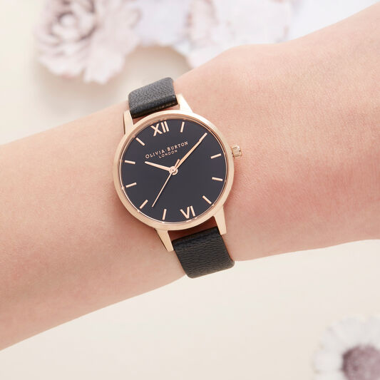 Black & Rose Gold Watch