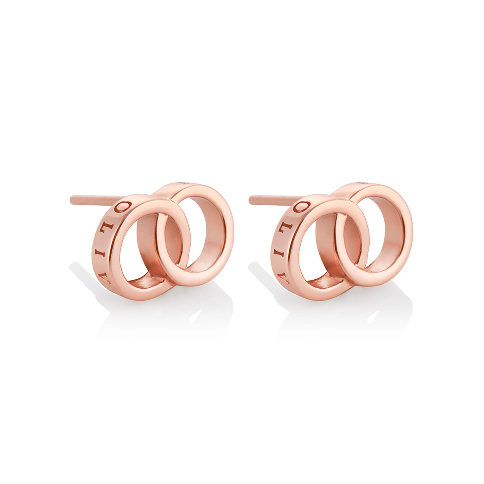 Rose Gold Interlink Stud Earrings