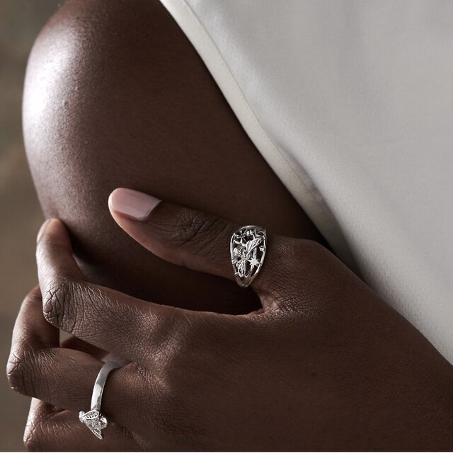 Rose Gold Cluster Ring L