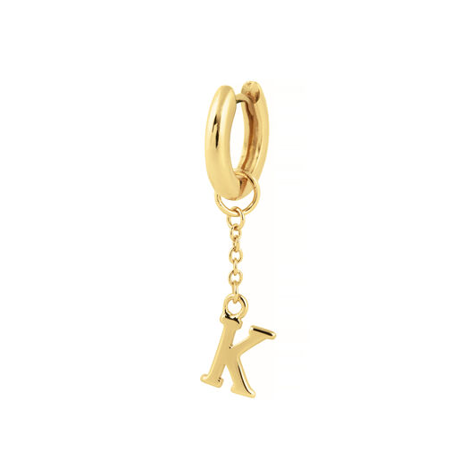 K Huggie Charm Gold