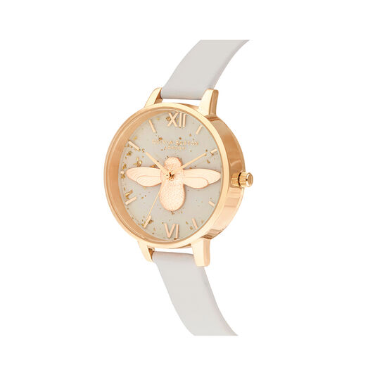 Celestial 3D Bee Pearl Pink & Gold Watch