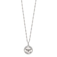 Collier pendentif charme au motif d'abeille en forme de pièce de monnaie en argent